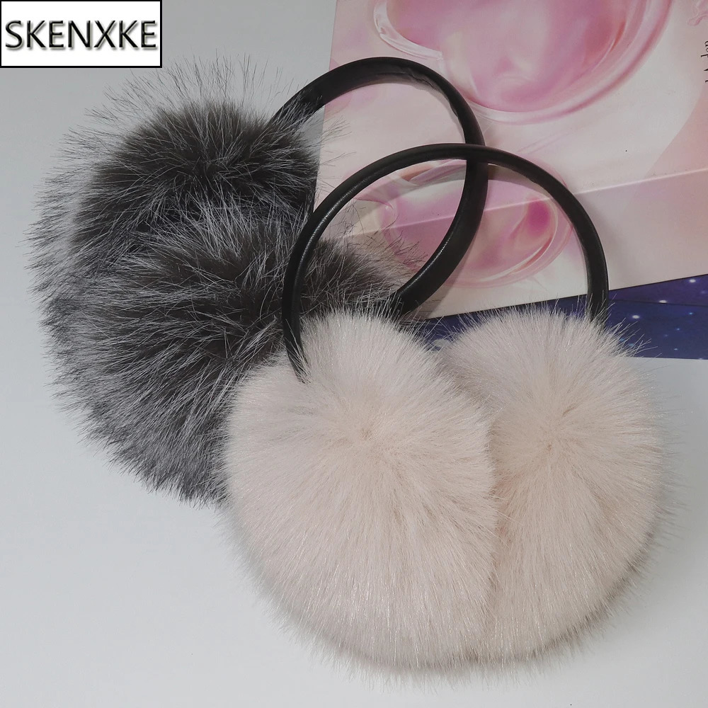 Womens Winter Artificial Fur Earrings Thick Warm Soft Artificial Fox Fur Earrings for Girls Fashion High Quality Artificial Fox Fur Earrings 241106