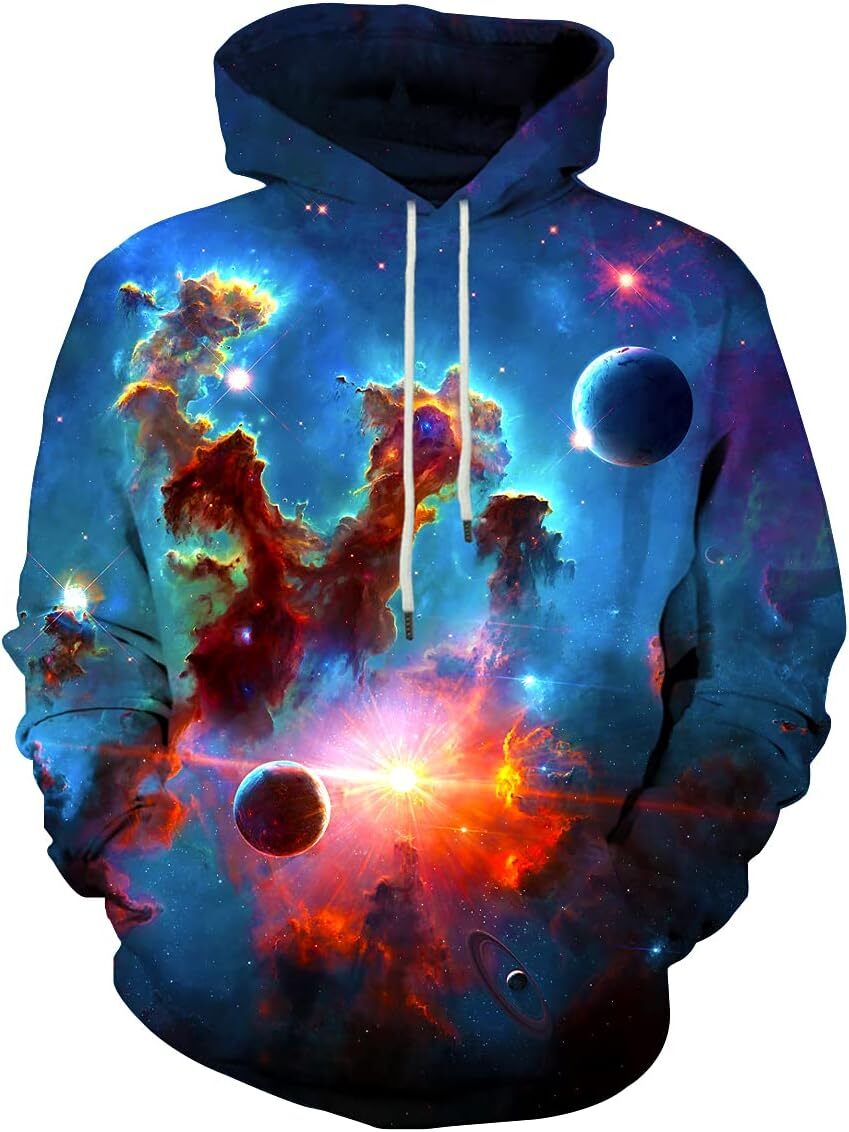 Hoodie for Mens Womens starlit skyUnisex Novelty Sweatshirts Cool 3D Printed Pullover Hoody Hoodie with Pocket Graphic Fashionable, handsome, and warm