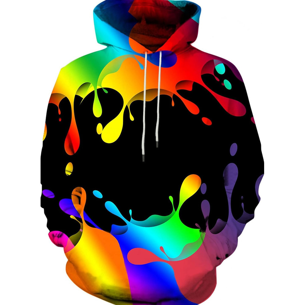 Hoodie for Mens Unisex 3D Printed Hooded Sweatshirt Casual Pullover Hoodie with Big Pockets Graphic Pullover Long Sleeve Warm and cool
