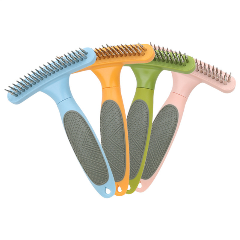 Pet Grooming Comb for Dogs Cats with Long Short Stainless Steel Metal Teeth for Removing Tangles and Knots Dematting Brush to Detangle Matted Hair