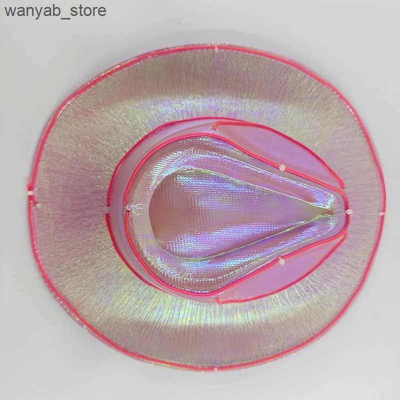 Wide Brim Hats Bucket Hats Halloween Christmas EL Wire Light Up Sequin Jazz Hat Adult Neon LED Luminous Festival Party Dress Up Cap For Men and Women 