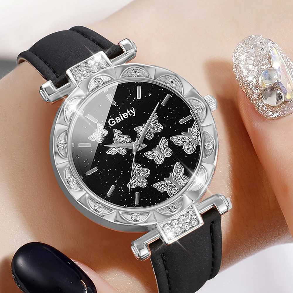 6-piece/set womens watch set Rhinestone quartz watch dial butterfly dial set butterfly jewelry set girls gift X2411061