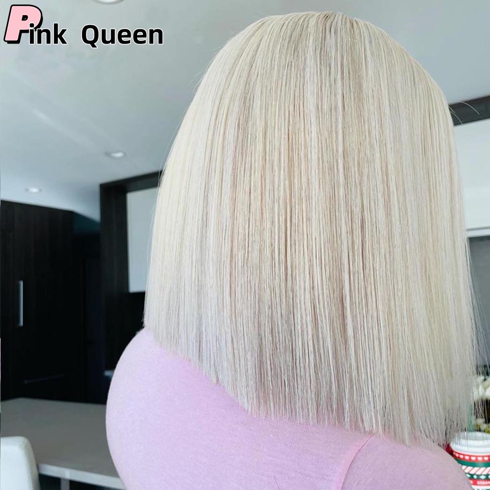 13*2.5 Lace front wig straight white hair synthetic lace Natural hairline crochet hairpiece cosplay girl wigs bobo synthetic lace wig handimplantes ha