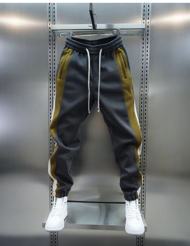 Autumn Outdoor Sweatpant Striped Stitching Casual Harem Pants Jogger Trousers y Mens Clothing 241104