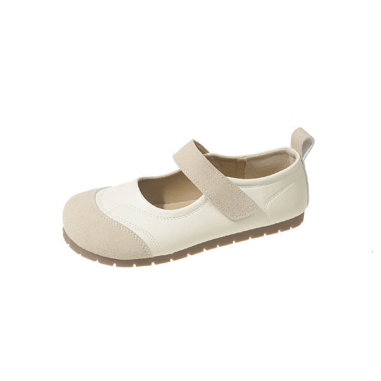 French round toe shallow mouth Mary Jane for women 2024 new summer niche puff fashionable casual versatile single shoes