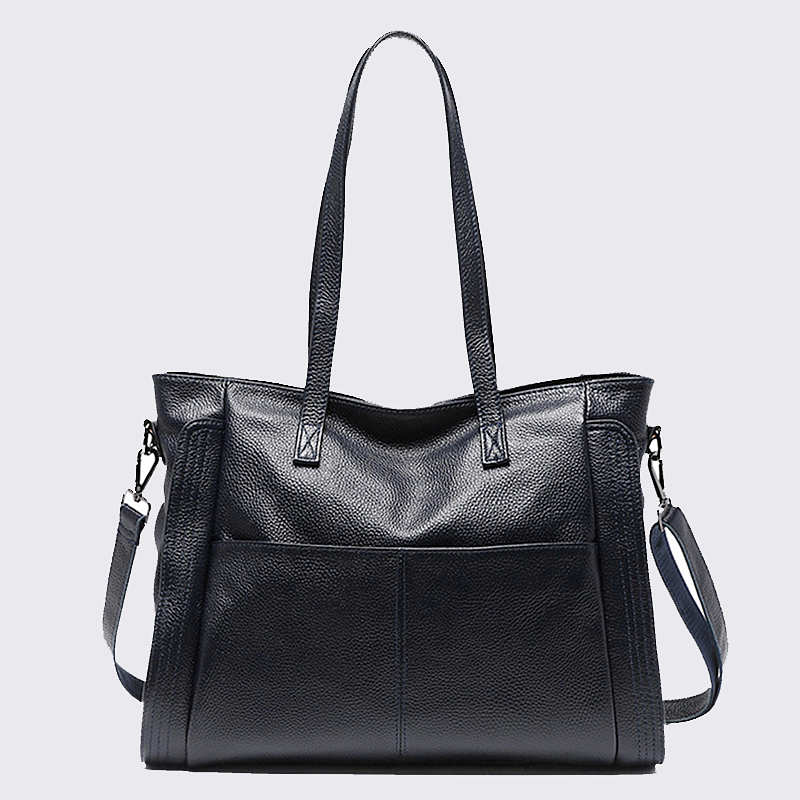 Toptrends 100% Natural Genuine Leather Large Tote Handbags For Women 2024 Winter Designer Shopper Ladies Shoulder Messenger Bags