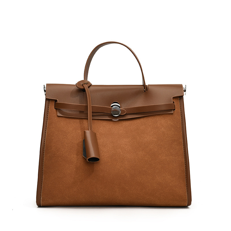 2025 Designer Suede Veet Kelly Women's Autumn/winter New Large Capacity Matte Texture Handheld Crossbody Bag