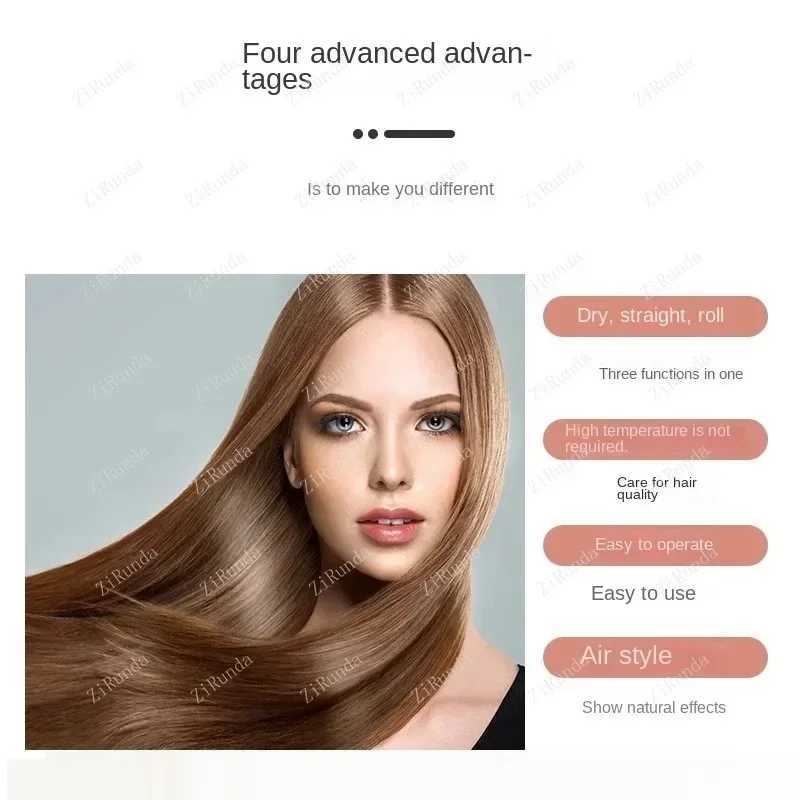 8 in 1 Professional Hair Dryer Hot Comb Set Elle Lock Label Hair Smooth Styling Tool Style Hair Dryer Salon/BarberXJ241106