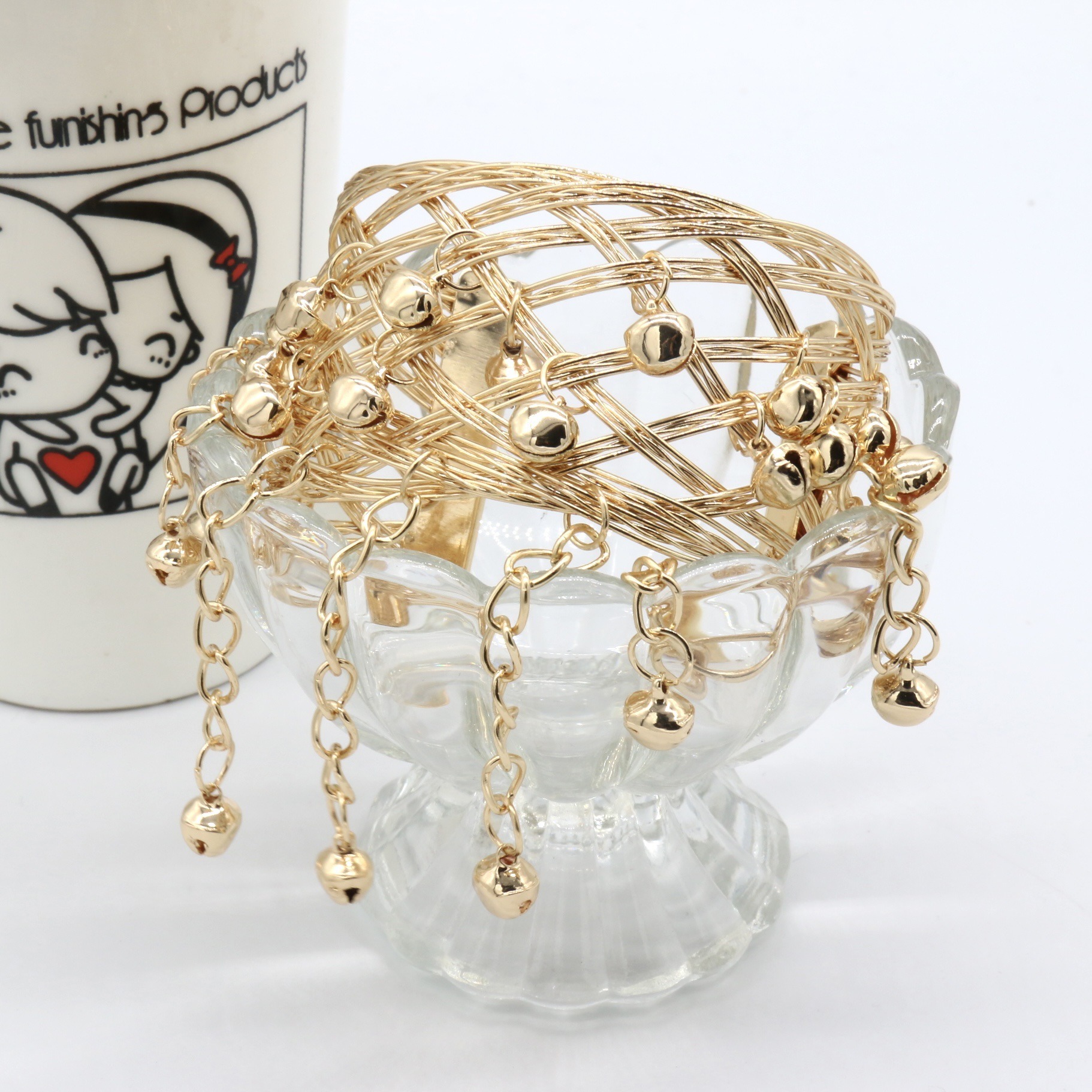 Bohemian Ethnic Style Bell Bracelet Female Dance Indian Retro Bracelet Arm Bracelet Hollowed Out