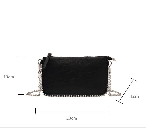 Women's Handbag PU Leather Designer Shoulder Chain Mobile Wallet Crossbody Bag Women's Punk Fashion Handbag
