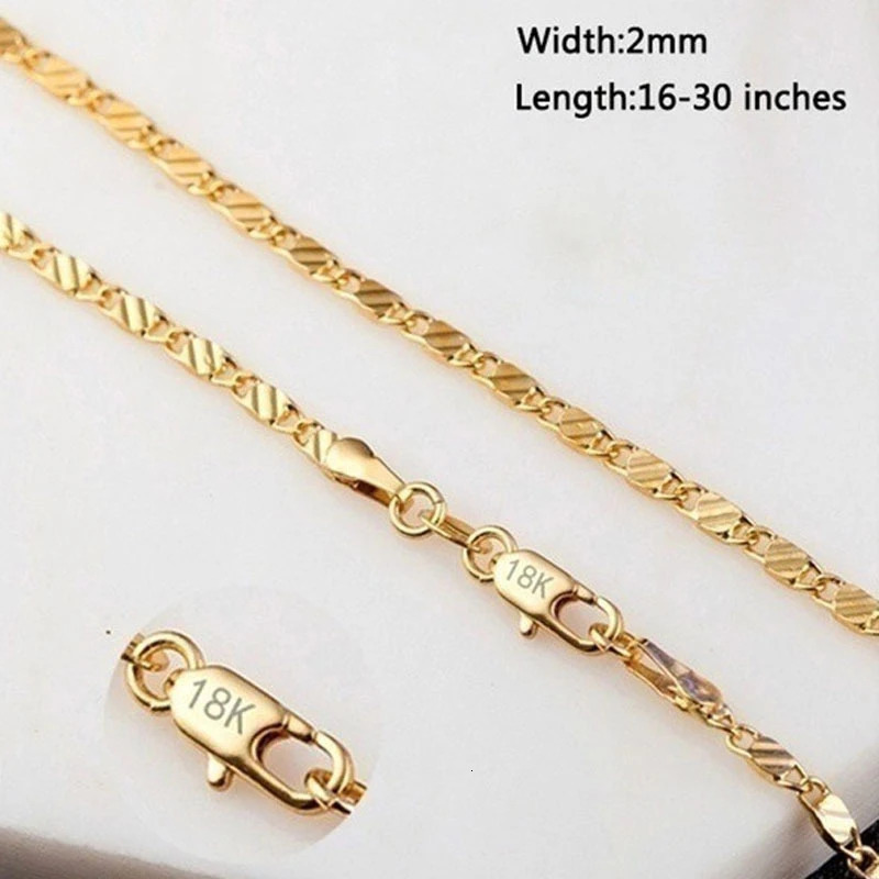 Exquisite and fashionable gold-plated necklace for women and men size 16-30 inches jewelry chain gift 241106