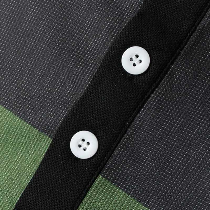 New mens spring autumn long Sve 3D digital printing magic color mens slim fit lapel top W241106