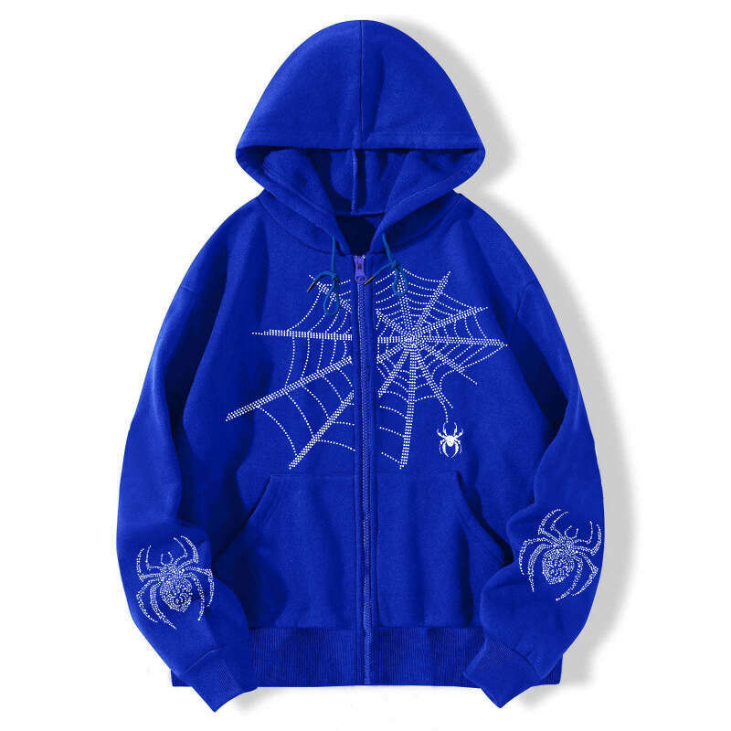 shanshi spider hoodie American Spider Printed Matrix Cardigan Loose Zipper Hoodie Autumn/Winter Coat hoodie