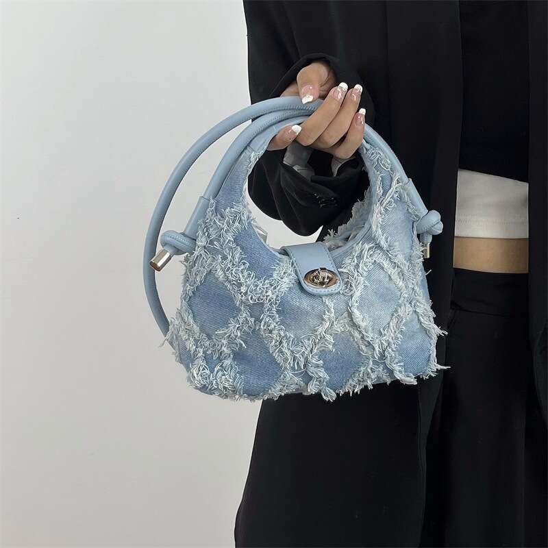 Designer Bag Retro Denim Bag, Women's New Niche Design, Tassel Crossbody Bag, Fashionable And Simple, One Shoulder Bag Trend
