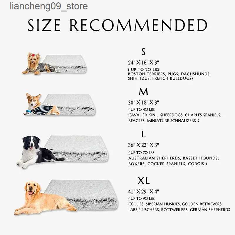 kennels pens Pet dog pad plush dog mattress ultra soft clamping bed suitable for large dog beds and detachable furniture suitable for cleaning small d