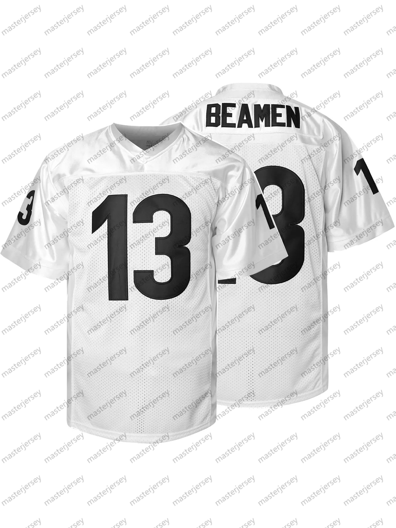 #13 BEAMEN Comfy V-Neck Football Jersey Mesh Embroidery for Training and Competition Breathable Moisture-Wicking Short Sleeve Top for Active jersey