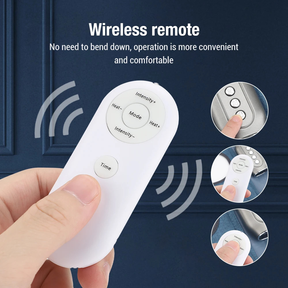 Air pressure foot massager with remote control electrically heated foot massager press kneading foot massager 241105