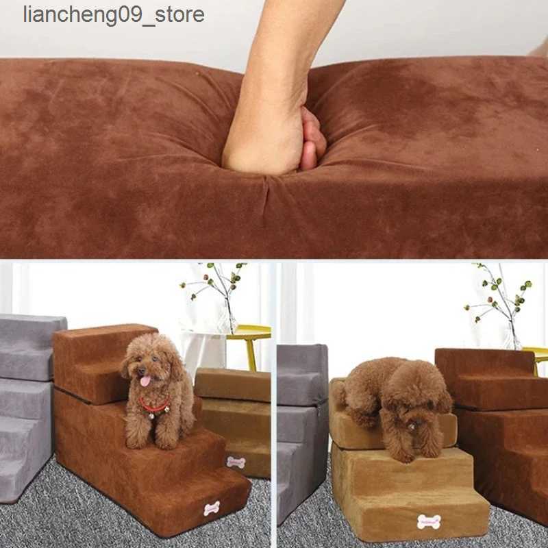kennels pens 3-level dog staircase anti slip detachable pet ramp staircase puppy sofa bed ladder for small dog ramp staircase pet supplies L240910