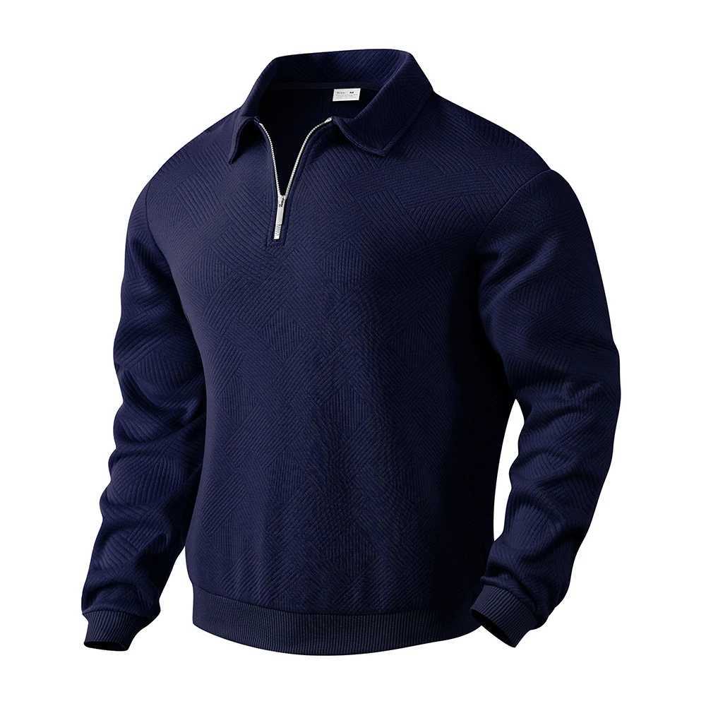 Mens Knitted Collar Automatic and Winter Collar Long SVE Zipper Collar Top Solid Color Micro Elastic Fashion Mens Clothing Hot W241106