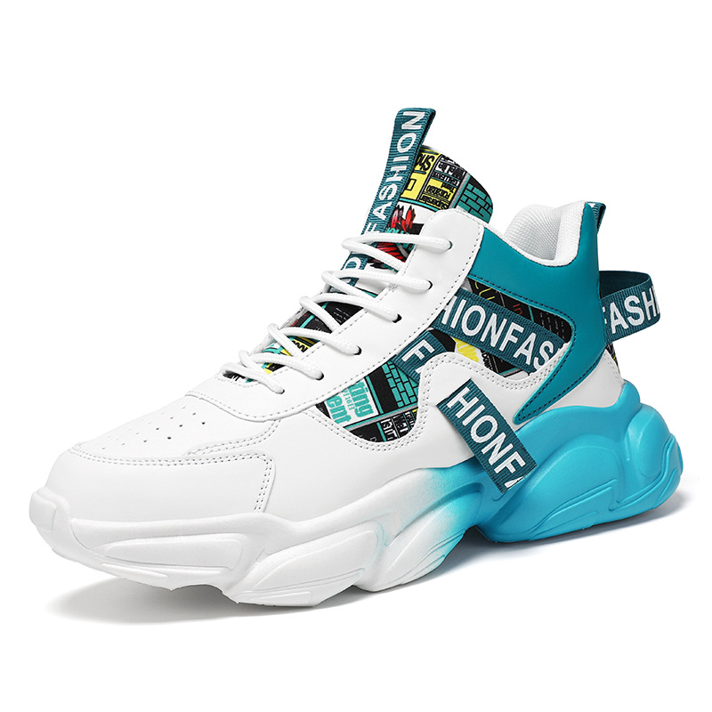 High-top Basketball Shoes Men Autumn Sport Running Casual Soft-soled Inner Heightening Trendy Shoes Free shipping