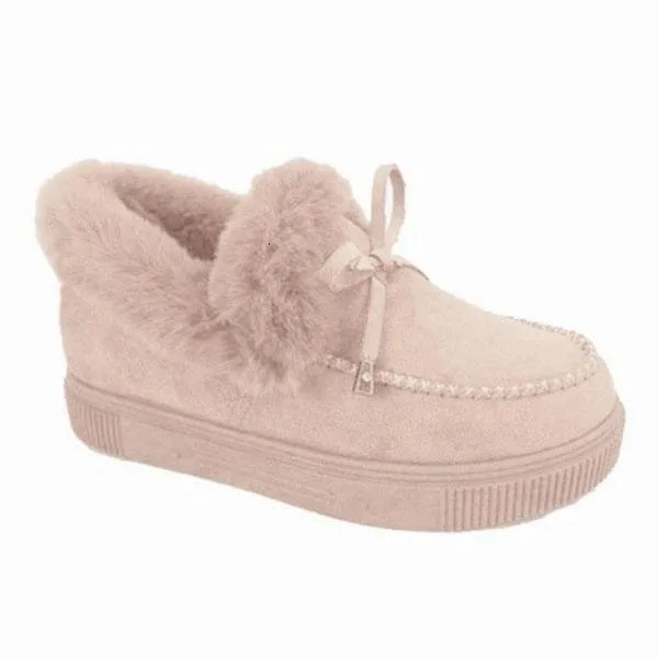New Leopard Print Solid Color Fur Women's Designer Warm Shoes Women's Winter Cotton Shoes Plush Warm Snow Women's Casual Flat Shoes 202