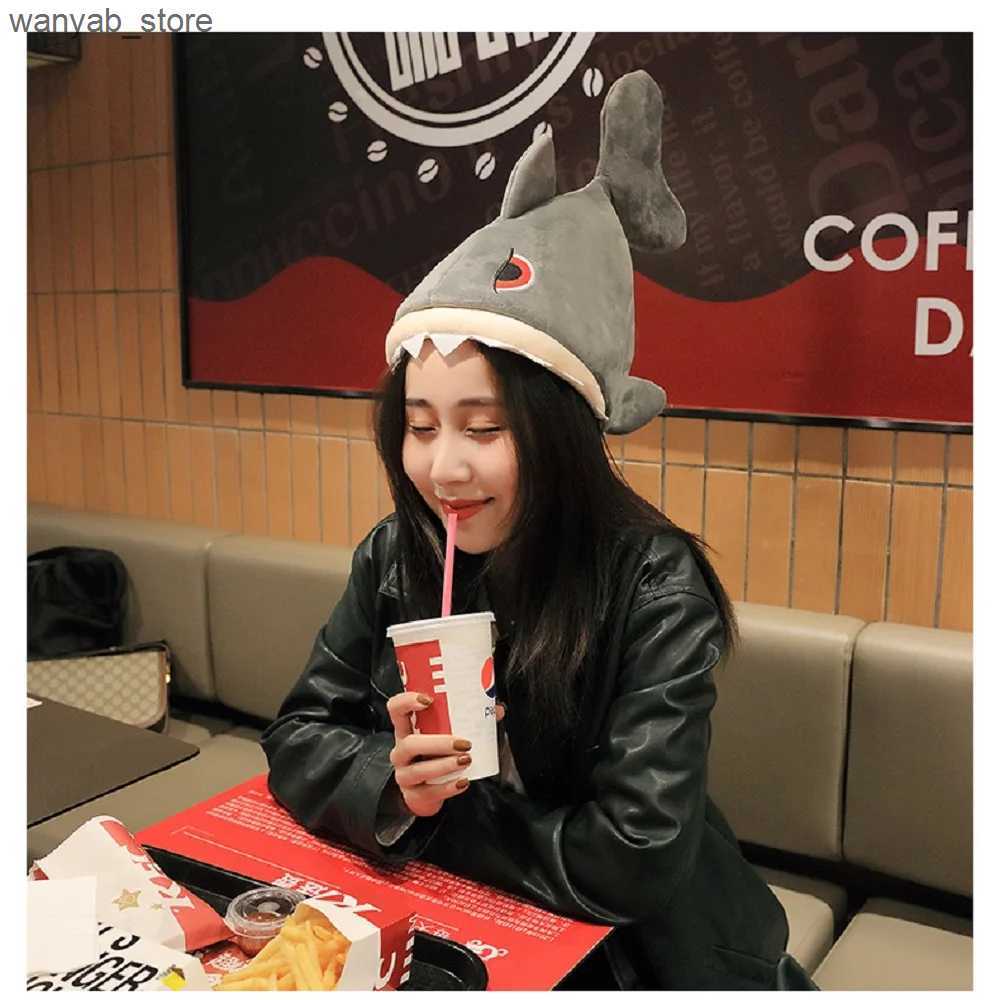 Wide Brim Hats Bucket Hats Adult Funny Electric Shark Hat Can/Cant Fish Tail Hat Short Plush Singing Dancing Props Toys For Halloween Christmas Gift L