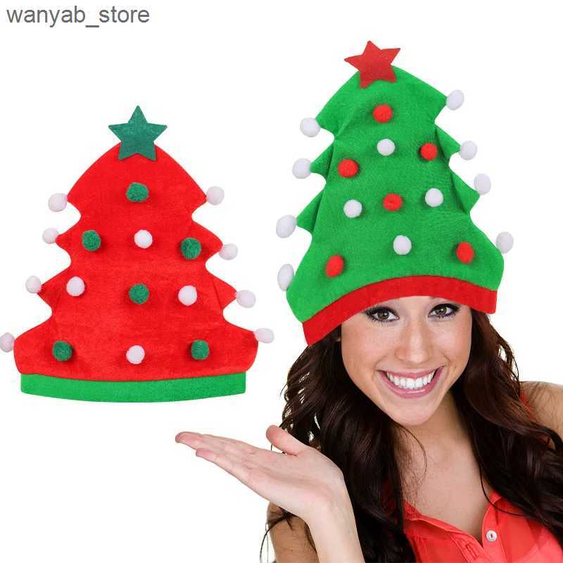 Wide Brim Hats Bucket Hats Red Green Christmas Tree Pattern Santa Hats for Funny Hilarious and Festive Party Hat Winter Holiday Gifts Christmas Decora