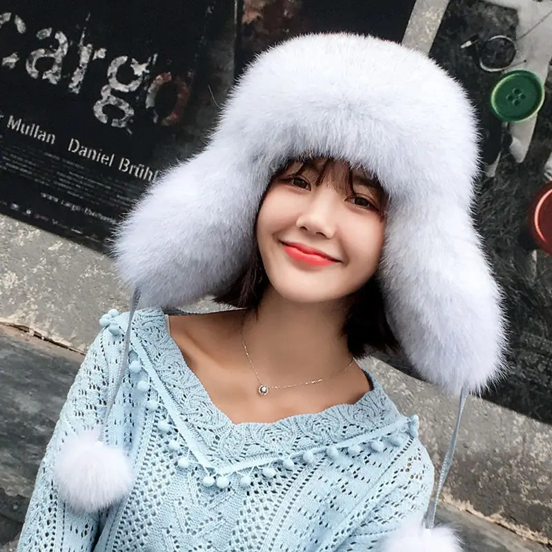 Home>Products>100% True Fox Fur Hat>Russian Wusanka Pilot Hunter Snow Ski Hat>Earrings>Winter Raccoon Fur Bomber Hat 241106