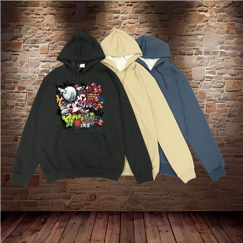 Fashion Men's Hooded Sweatshirt Breathable Hooded Collar TOP Quality Men Clothes Hoodie Cartoon Printing S-3XL Tops Hoodie Street Wear Thick Plus