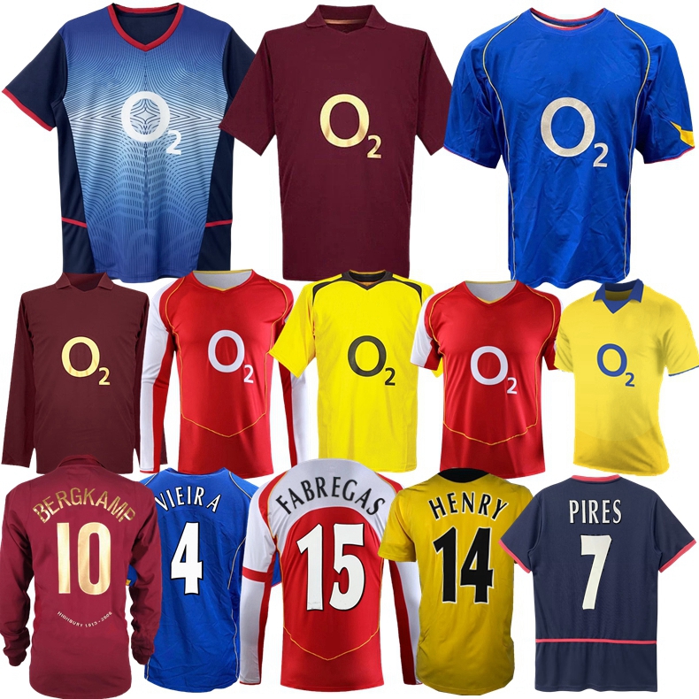 2005 2006 Henry Bergkamp retro soccer jersey 2002 2003 2004 05 06 home away van Persie VIEIRA FABREGAS LJUNGBERG classic vintage football shirt