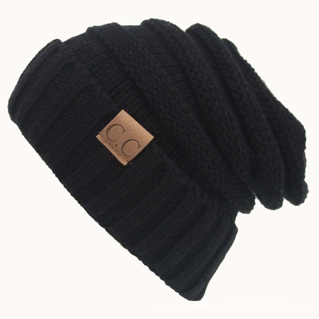 High quality design, men and women Autumn Winter New Knitted Pullover Warm Curled Edge Outdoor Cold Protection Hat