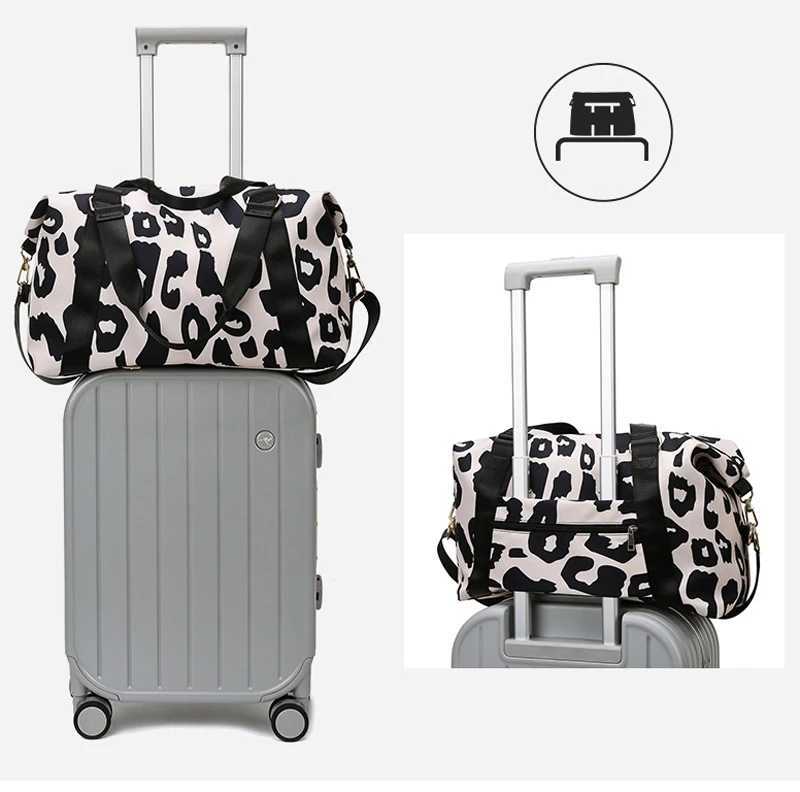 Fashion Travel Bag Duff Bag Women opard Big Nylon Bag Tote Handbags Sports Fitn Gym Bag Ladies Yoga Weekend BagsXJ241106