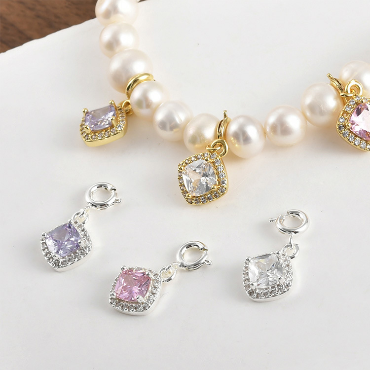 Elegant Copper Accenture Pendants Featuring Spring Closures pink A pack of a hundred 100/ packet