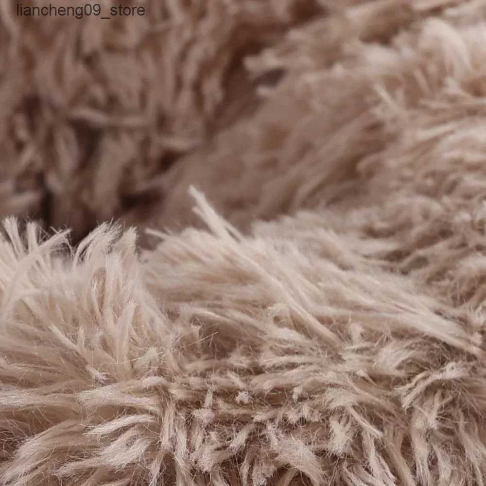 kennels pens Super Soft Dog Bed Plush Cat Mat Large Dog Bed Labrador House Circular Mat Pet Product Accessories L240910