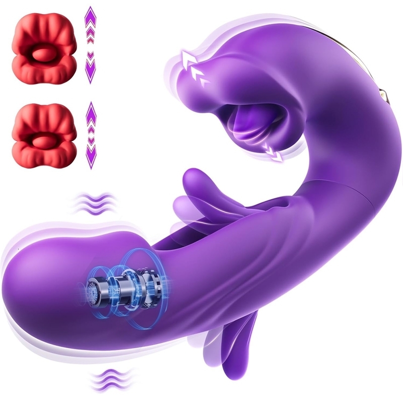 Finger Flapping Mouth Vibrator G Spot Tongue Vibrating Massager Clitoral Stimulation Realistic Dildo Anal Sex Toys for Women 241105