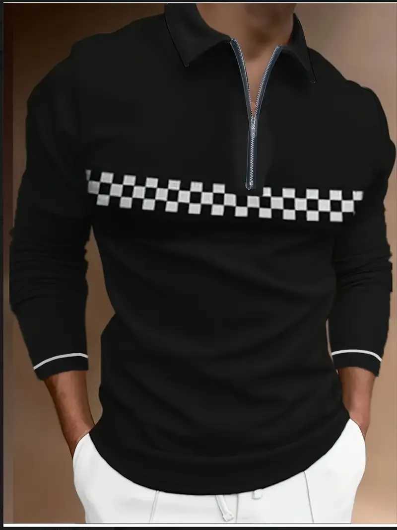 3D printing trend mens long Sve zipper shirt for spring and autumn cool casual oversized mens clothing W241106