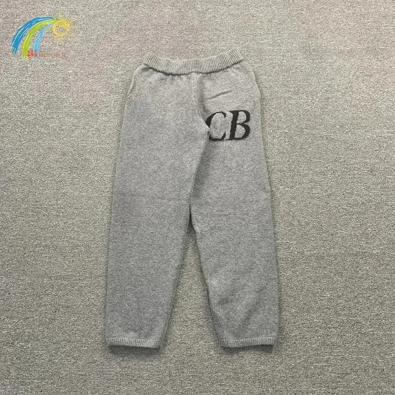 Heavy Fabric Quality CB Jacquard Drawstring Pants Men Women Knit Sweatpants Royal Blue Green 241104