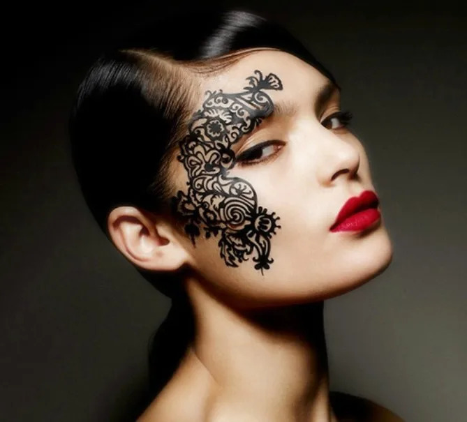 Beautiful Pattern Stickers Flower Lace Eye Makeup Halloween Makeup Party Fashion Sexy Tool Reusable 241105