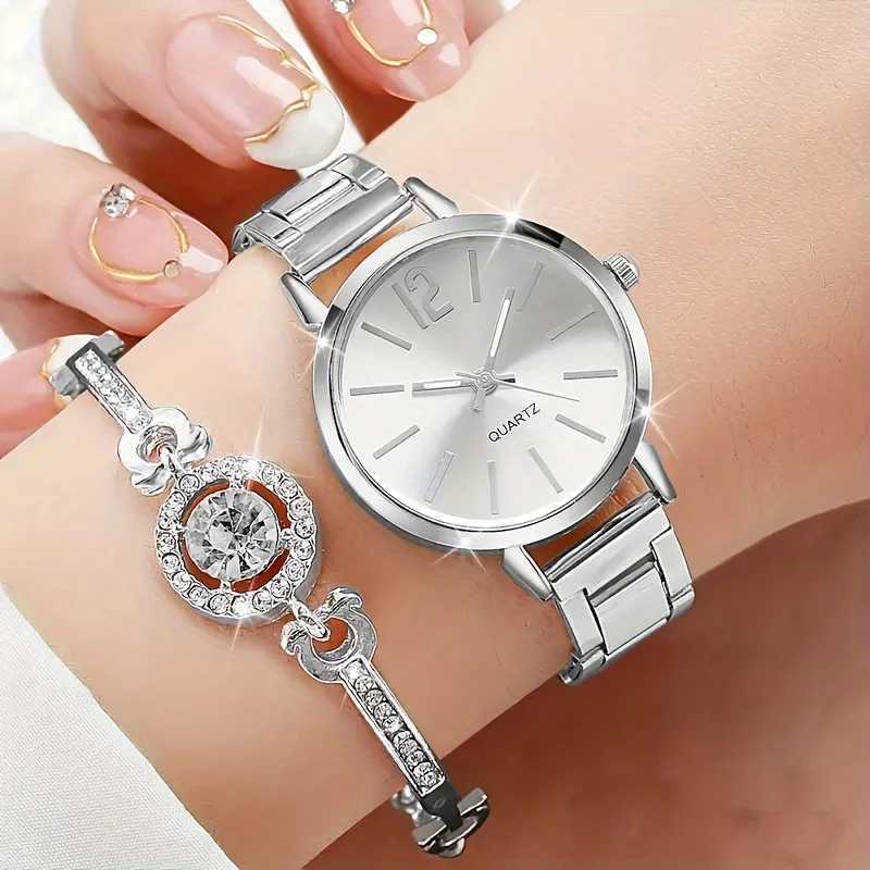 6 pieces/set of simple womens quartz watches with fashionable simple jewelry set - the best gift for wives mothers friends birthdays X241106