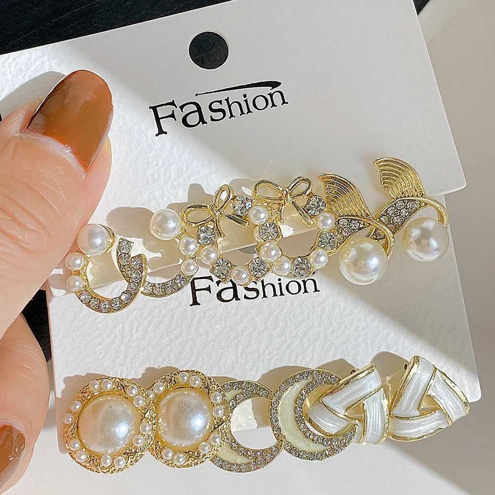 LATS Bow Tail Pearl Moon Earrings used for Wenpopa Gold Crystal Earring Set Fashion Jewelry Accessories Gift X241106