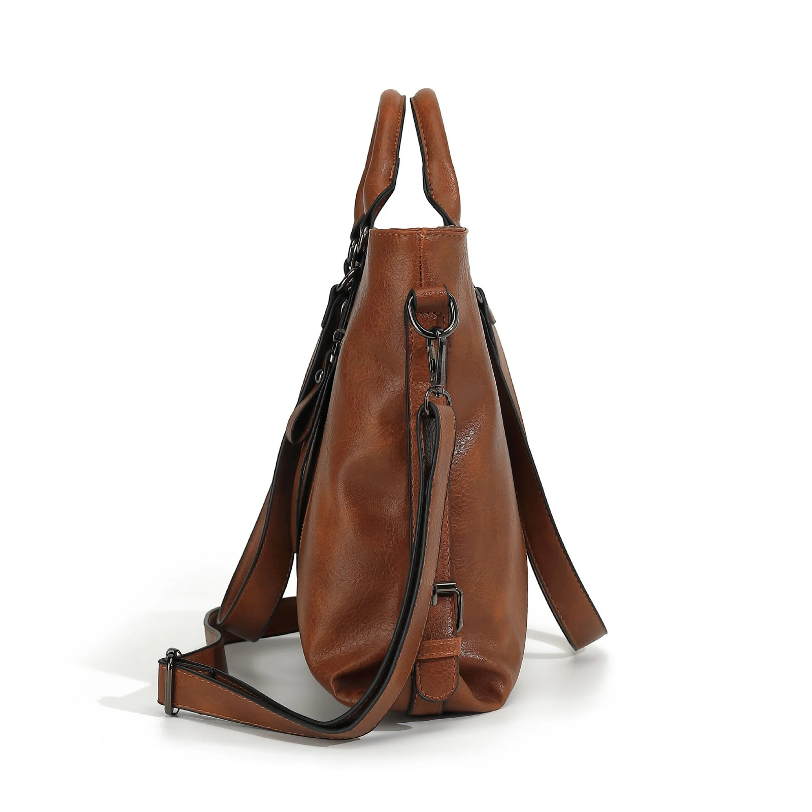 Retro soft leather handbag for women single shoulder cross body multi pocket divider briefcase adjustable shoulder strap241106