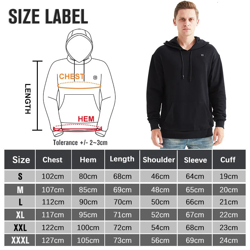 Winter Mens and womens USB Heated hoodies Cotton Zipper Pocket Wool Thick Lovers Fallwinter Heating casual hoodies 241106