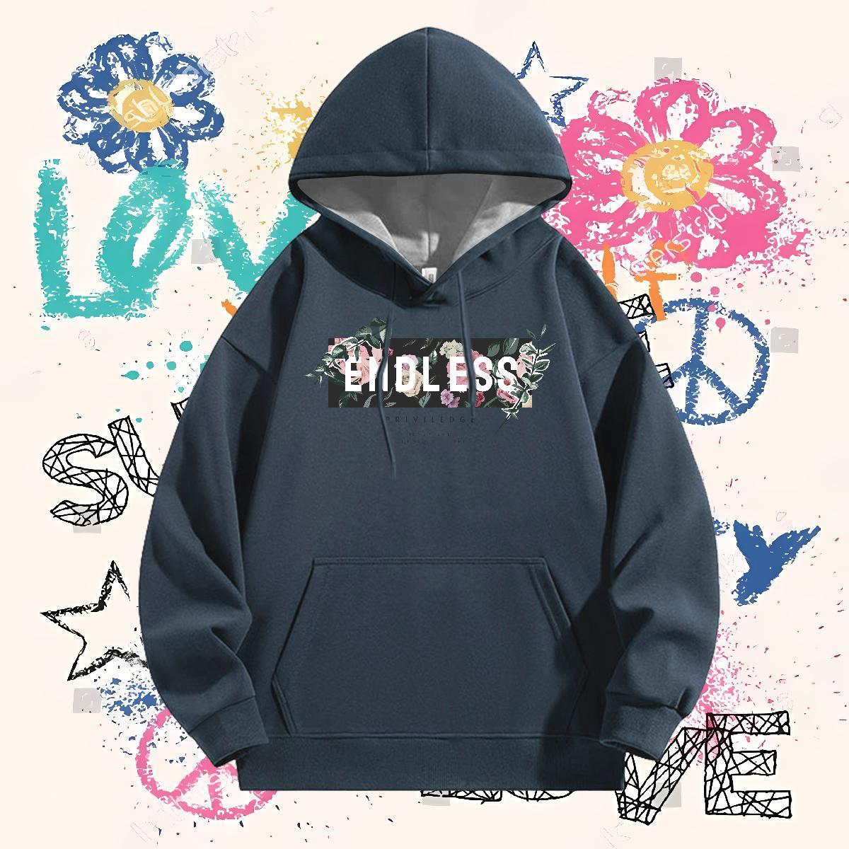 Fashion Casual Hoodie For Woman Sport Comfortable Hoodie for Man Woman White Plus Size Thick Fleece Tops Hoodie Hooded Collar Long Sleeve