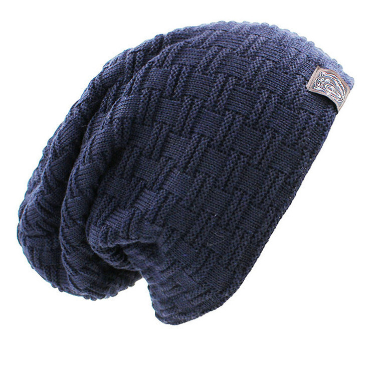 High quality design, Men's and women's thickened plush head logo knitted hats, winter ear protection hats