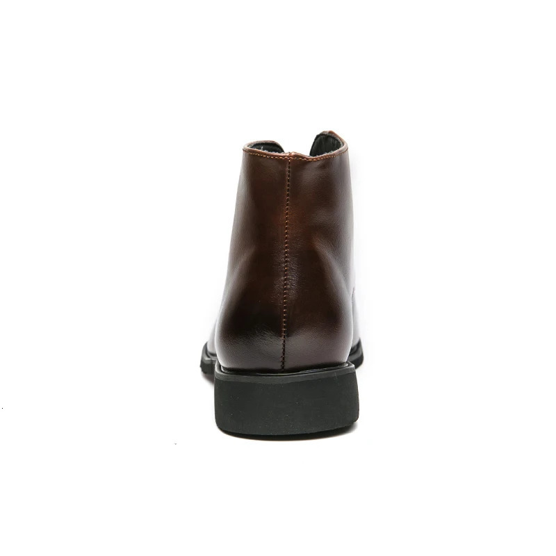 Leather Men Boots Solid Simplicity Pointed Toes Dress Leather Boots Men Fashion High Top Boots Party Mes Shoes Business 241106