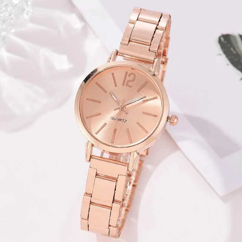 2-piece luxury bra single dial hollow strap fashionable gold bracelet quartz watch student ladies watch Reloj Mujer X241106