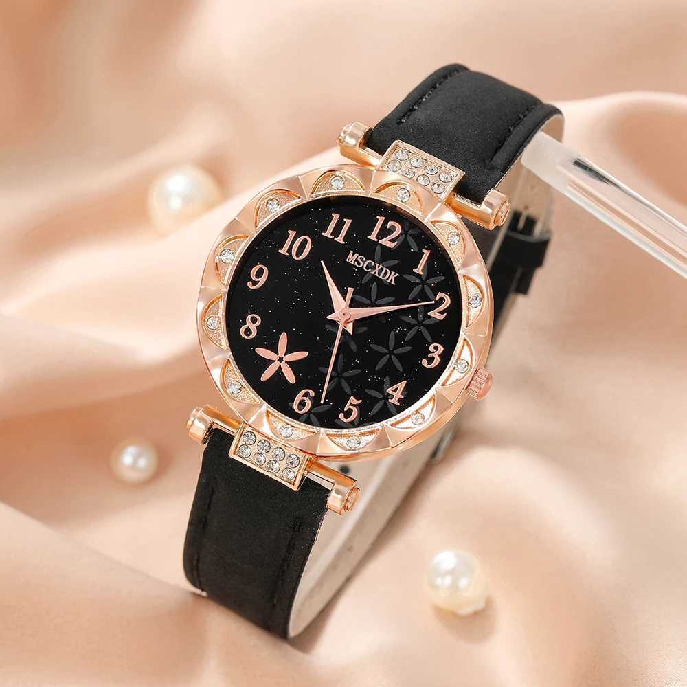 10 piece womens watch set fashionable casual round womens quartz watch fashionable hair clip earrings necklace ring watch set X2411061