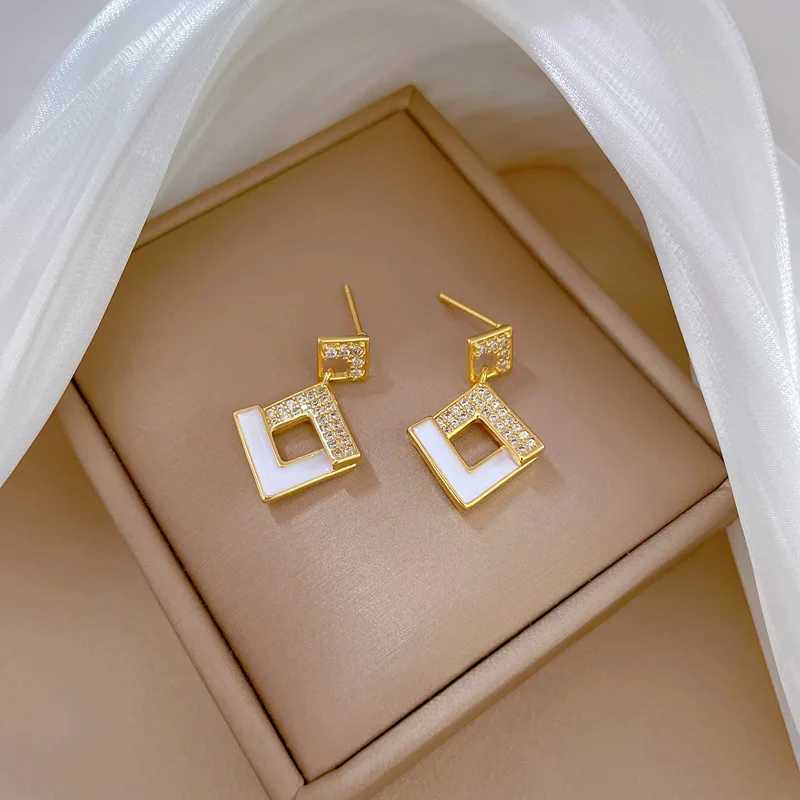 Stainless steel Austrian crystal enamel square pendant jewelry set African clothing jewelry Maxi necklace earring set X241106