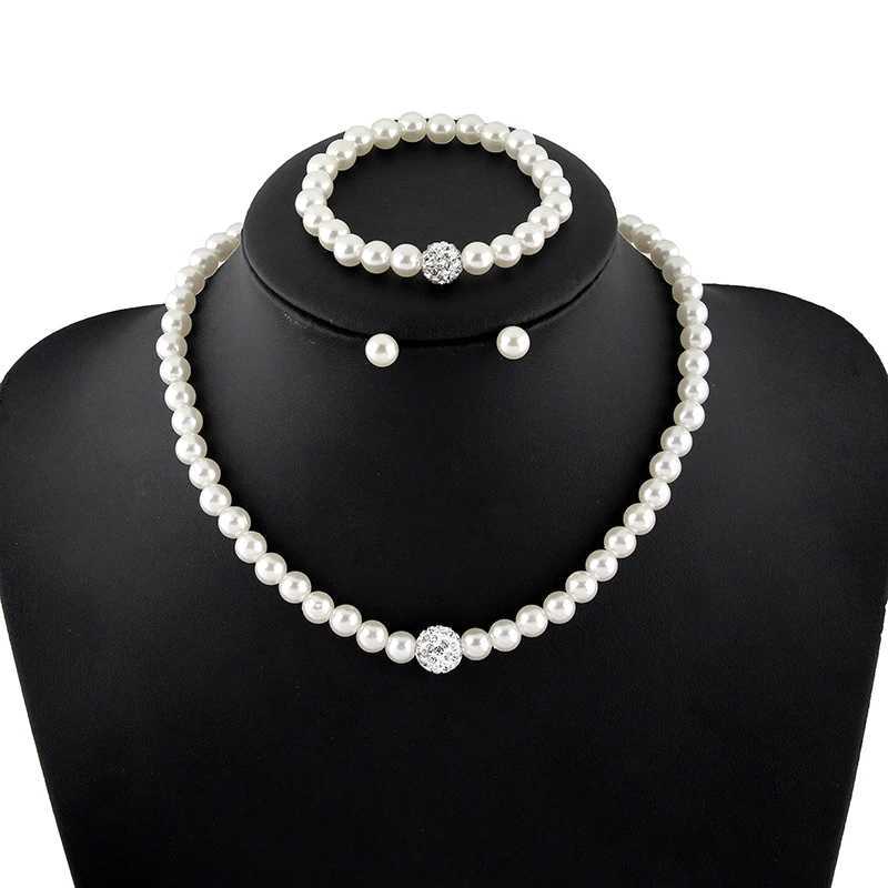 4-piece/set retro simple pearl necklace earrings jewelry set suitable for warm brides elegant crystal necklace banquet wedding accessories X241106