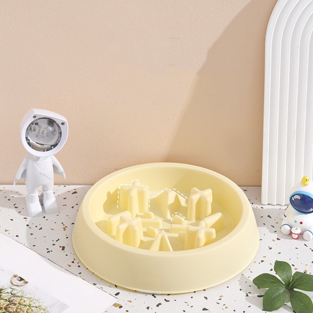 Multi-use Plastic Cat Slow Food Bowl Anti Choking Portable Pet Feeding Basin Round Anti Tipping Dog Feeder Water